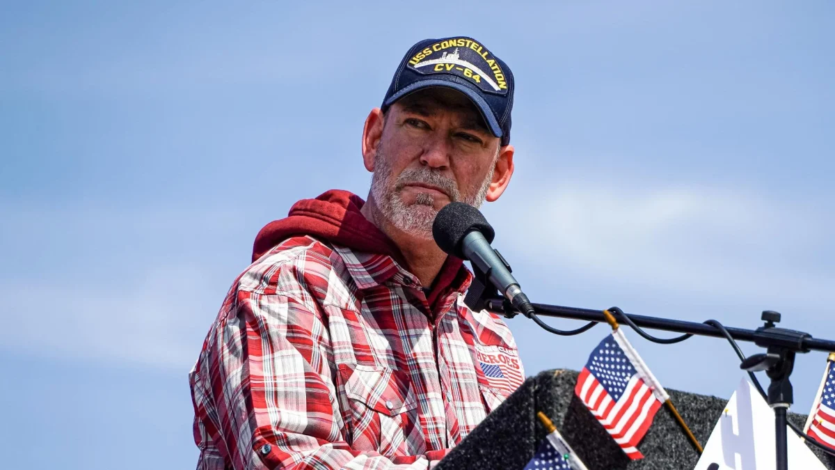 Nebraska Senate Independent candidate Dan Osborn speaking at a campaign rally. Osborn ran on an independent ticket in 2024 and conceded defeat to Republican Debra Fischer. He is now running as an independent again in 2026. 
